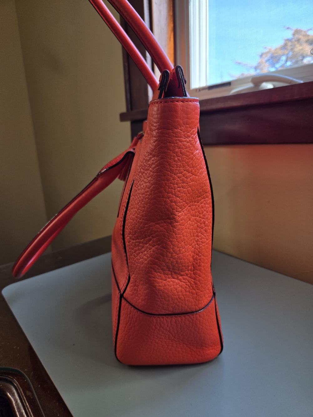 KATE SPADE Southport Avenue Linda Tote, Flaming Red Orange - Picture 6 of 10